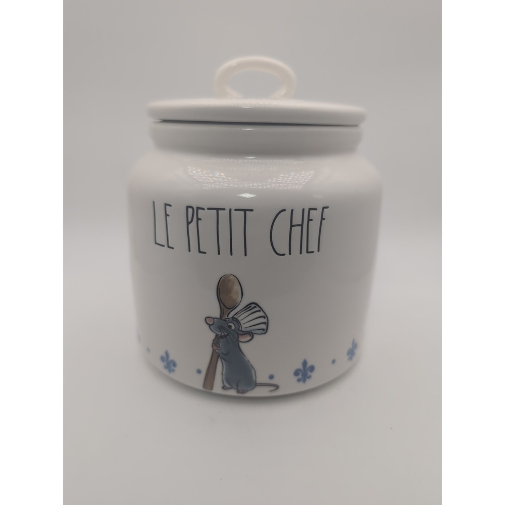 Rae Dunn x Pixar Ratatouille Ceramic Canister with Lid LE PETIT CHEF - New
